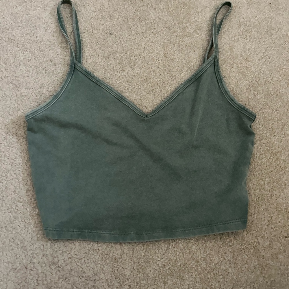 Pacsun Cropped Tank Top in Green Size XS